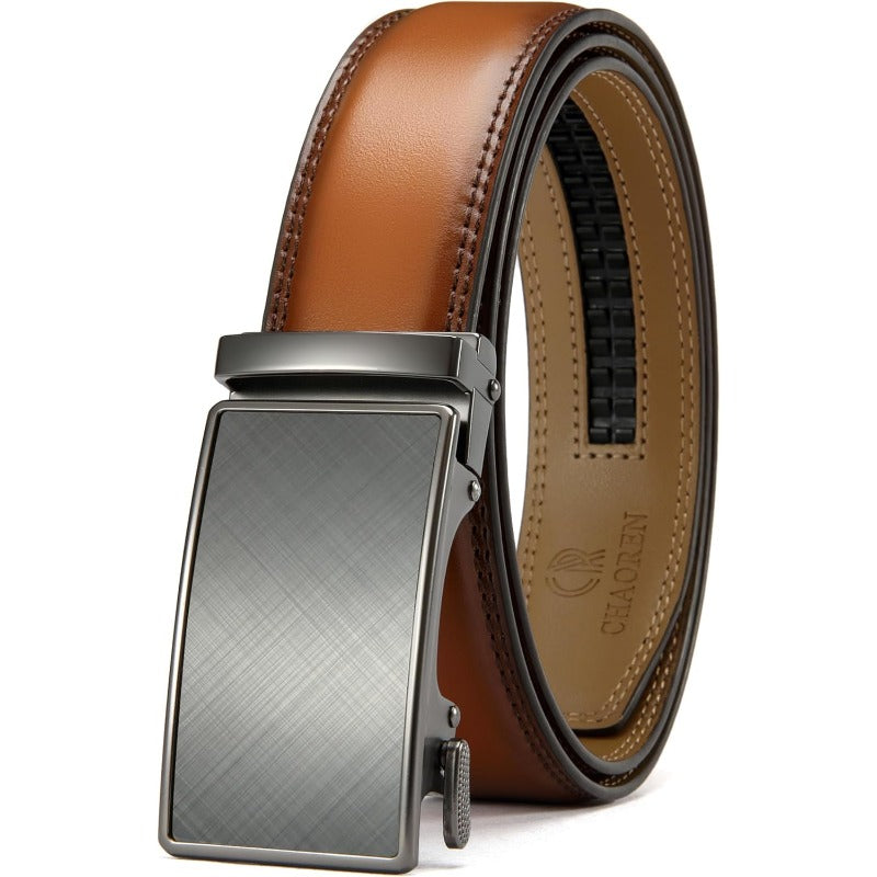 Micro-Adjust Leather Ratchet Belt