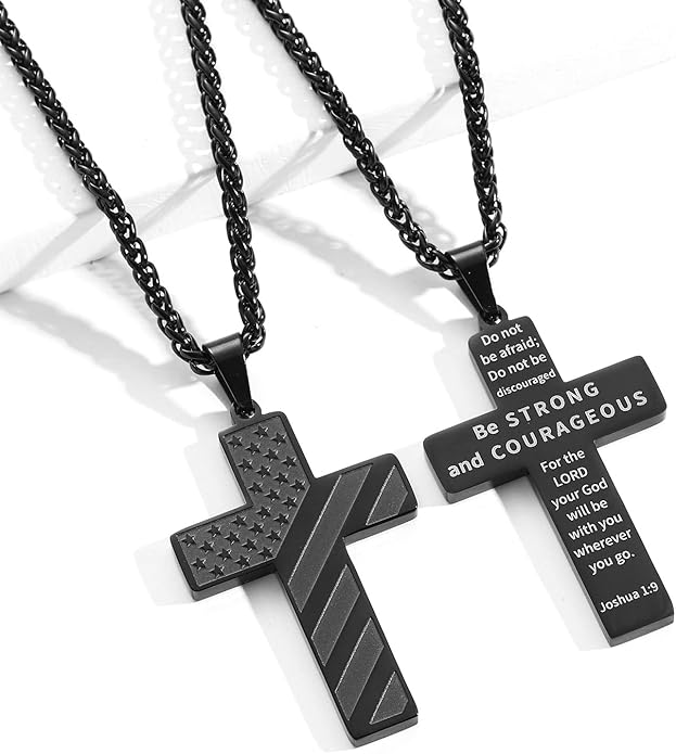 Woyuosn Cross Necklace for Men Stainless Steel