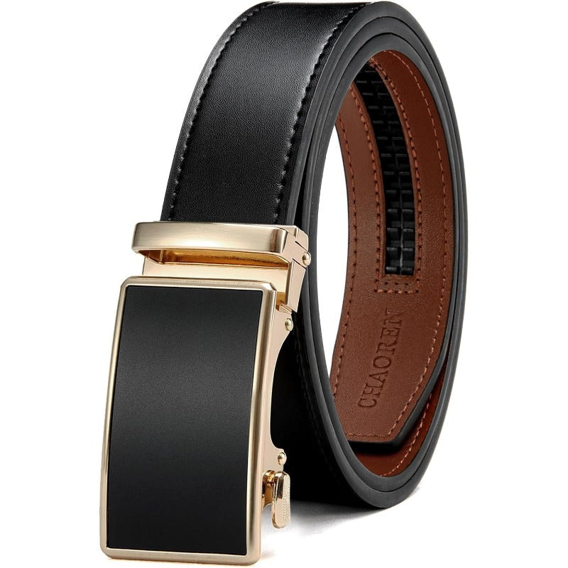 Micro-Adjust Leather Ratchet Belt