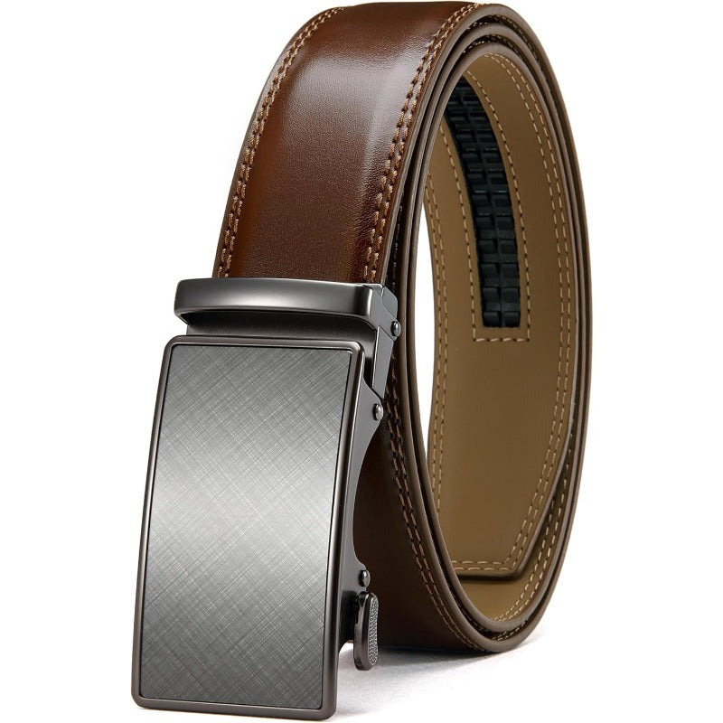 Micro-Adjust Leather Ratchet Belt