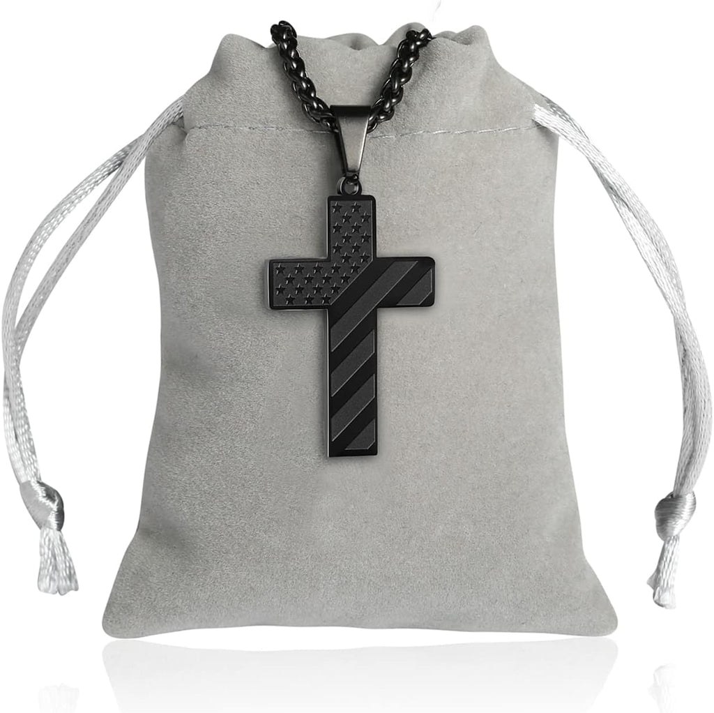 Woyuosn Cross Necklace for Men Stainless Steel