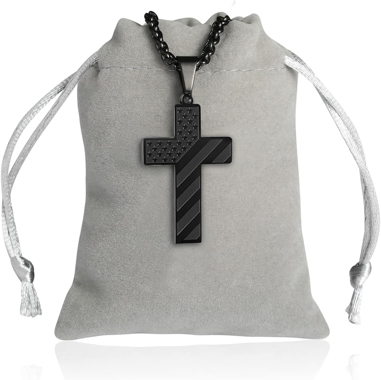 Woyuosn Cross Necklace for Men Stainless Steel