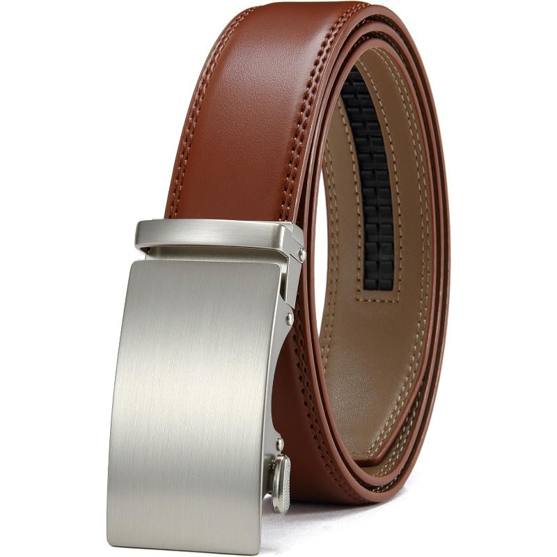 Micro-Adjust Leather Ratchet Belt