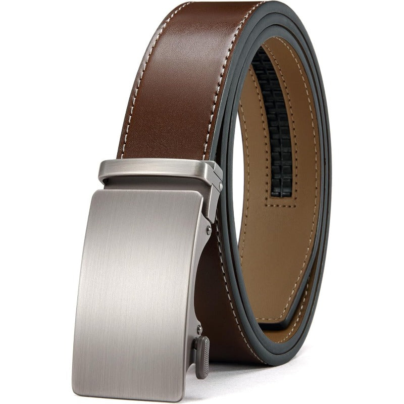 Micro-Adjust Leather Ratchet Belt