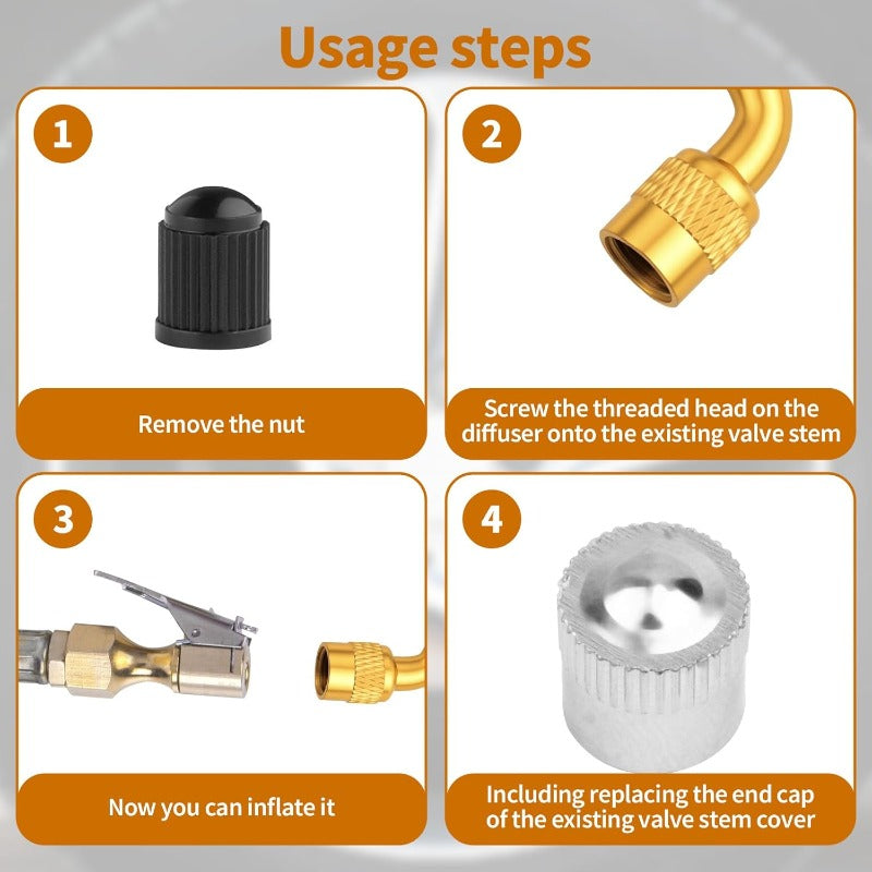 FlexiValve Durable Brass Extension Adapters 45° 90° 135° Set