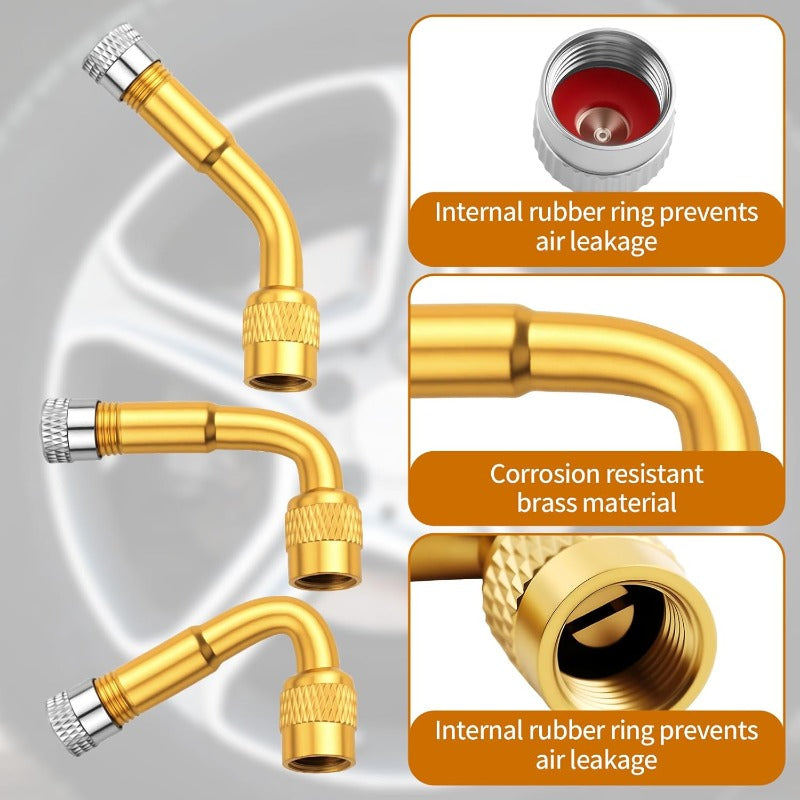 FlexiValve Durable Brass Extension Adapters 45° 90° 135° Set