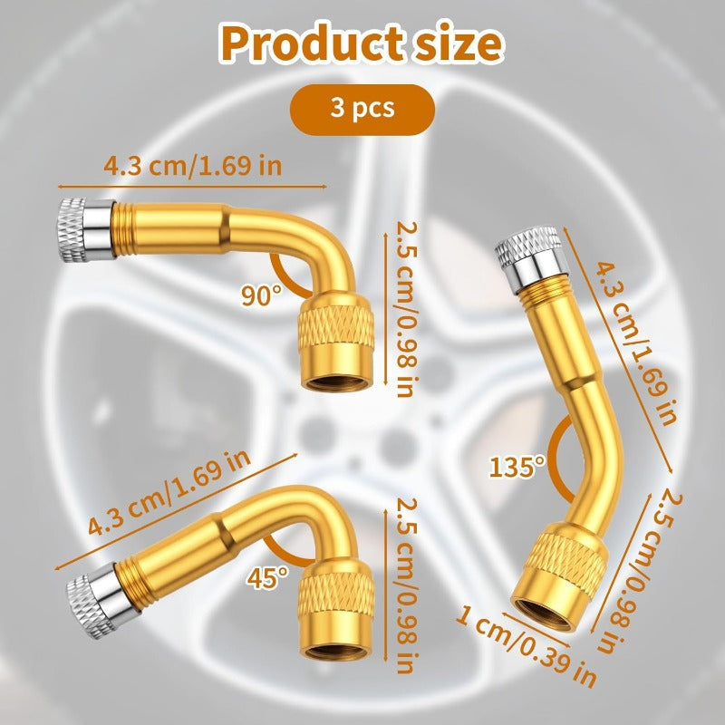 FlexiValve Durable Brass Extension Adapters 45° 90° 135° Set